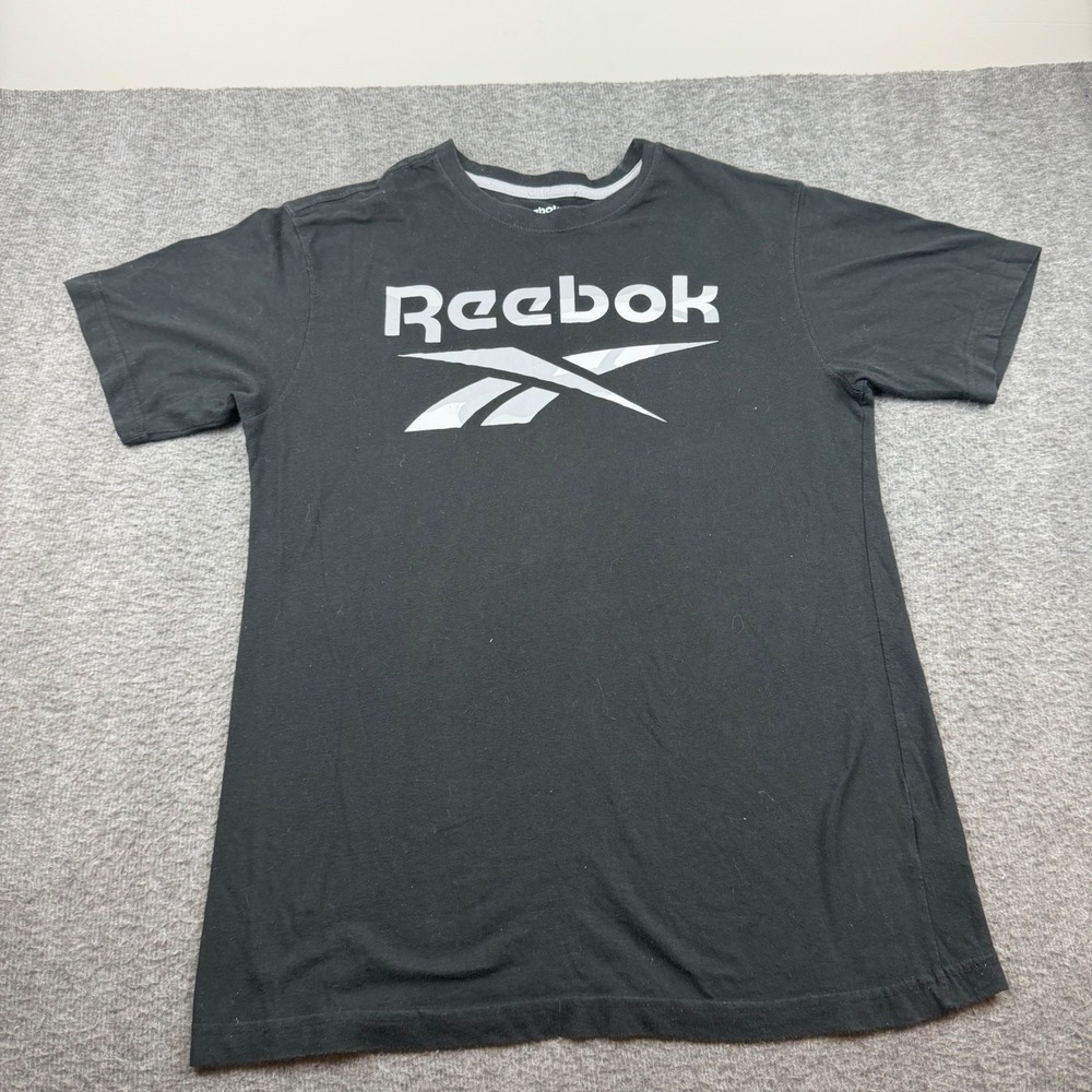 Reebok Graphic T-Shirt Men's‎ Small Black White Vector Logo Short Sleeve Cotton